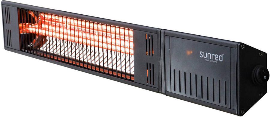 Sunred – Fortuna Ultra lijn Zwart Wand model Terrasverwarmer – Halogeen rosé goud technologie 1500W – ECO – 3 Standen Afstand bestuurbaar Elektrische heater - Foto 7