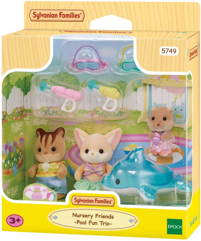 Sylvanian Families 5749 Trio Peutervriendjes Zwembad Fun- inclusief 3 fluweelzachte speelfiguren