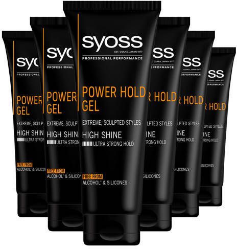SYOSS Men Power Hold Extreme Styling Gel 6x 250ml Voordeelverpakking