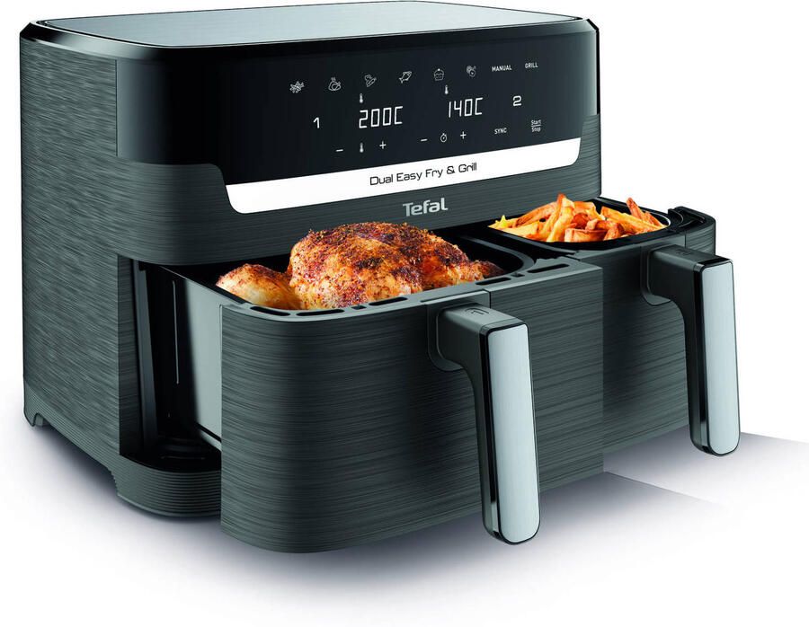 Tefal Easy Fry & Grill Dual 8 3L EY905B air fryer met dubbele lades - Foto 3