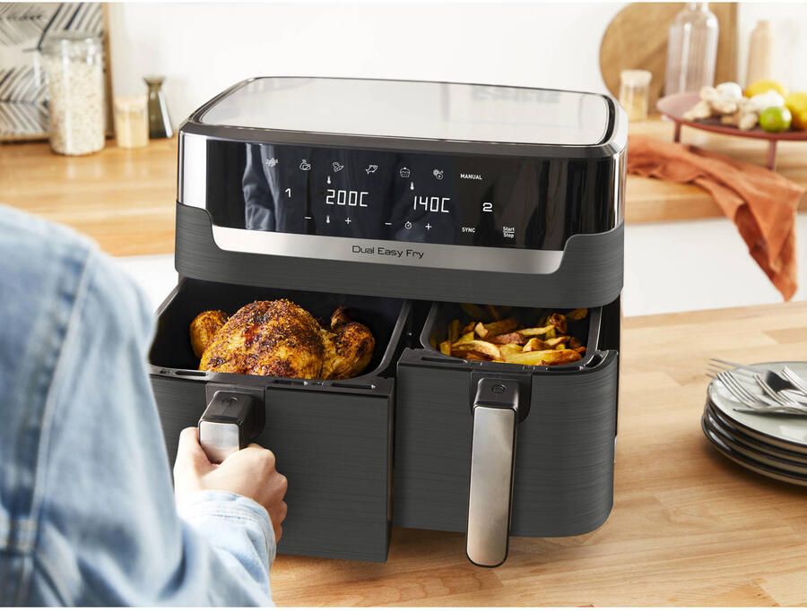 Tefal Easy Fry & Grill Dual 8 3L EY905B air fryer met dubbele lades - Foto 4