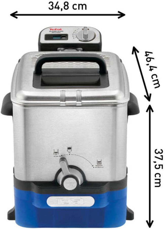 Tefal Friteuse FR8040 Oleoclean Pro Inox & Design Capaciteit: 1 2 kg uitneembaar oliereservoir automatische olie vet filtering timer thermostaat knapperige patat - Foto 4