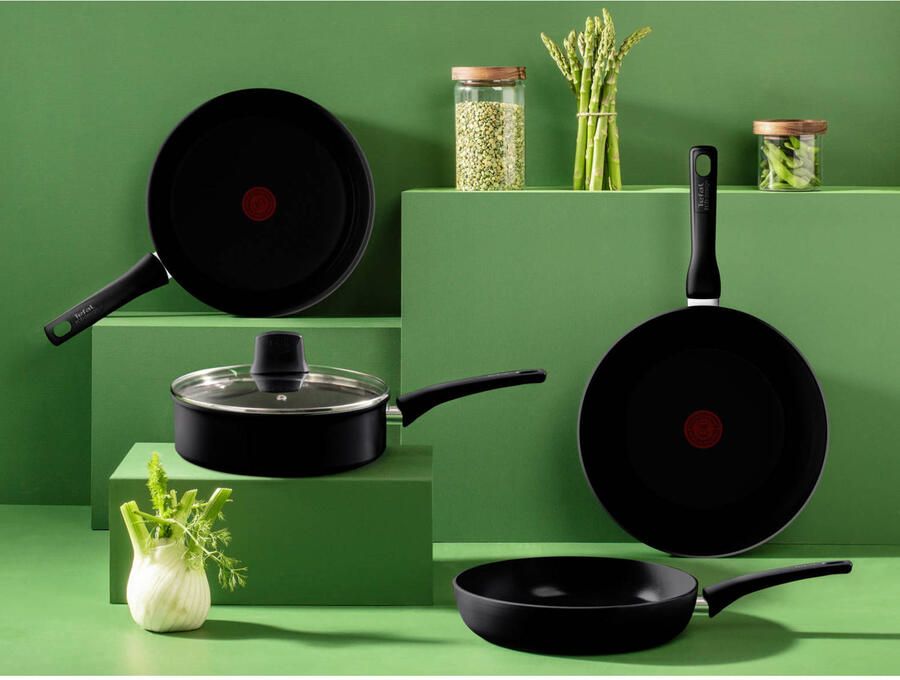 Tefal Kookgerei Tefal Renew Black Keramische Wokpan 28 cm Zwart