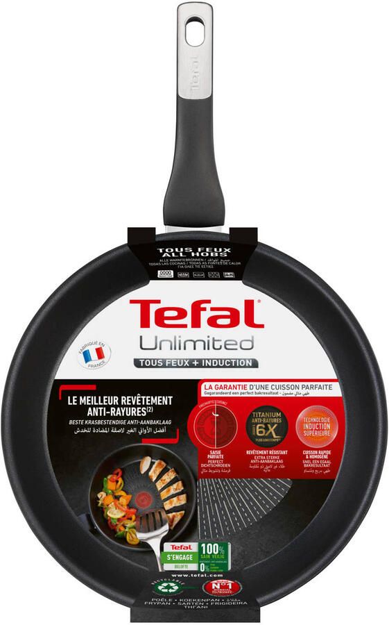 Tefal G25506 Unlimited Koekenpan 28cm Pan Zwart - Foto 3