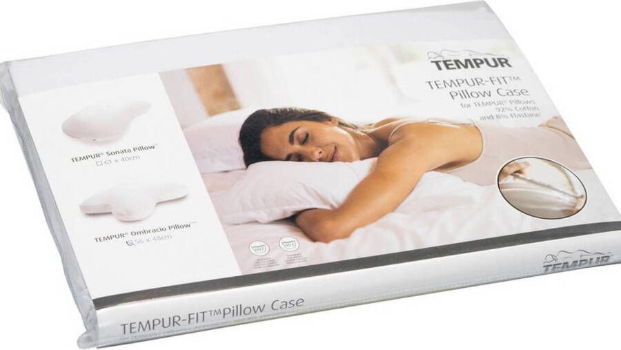 TEMPUR FIT Queen hoofdkussensloop tot 65 cm breed Crème
