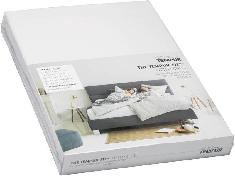 TEMPUR FIT Stretch jersey hoeslaken 70 80 x 200 220 cm Wit