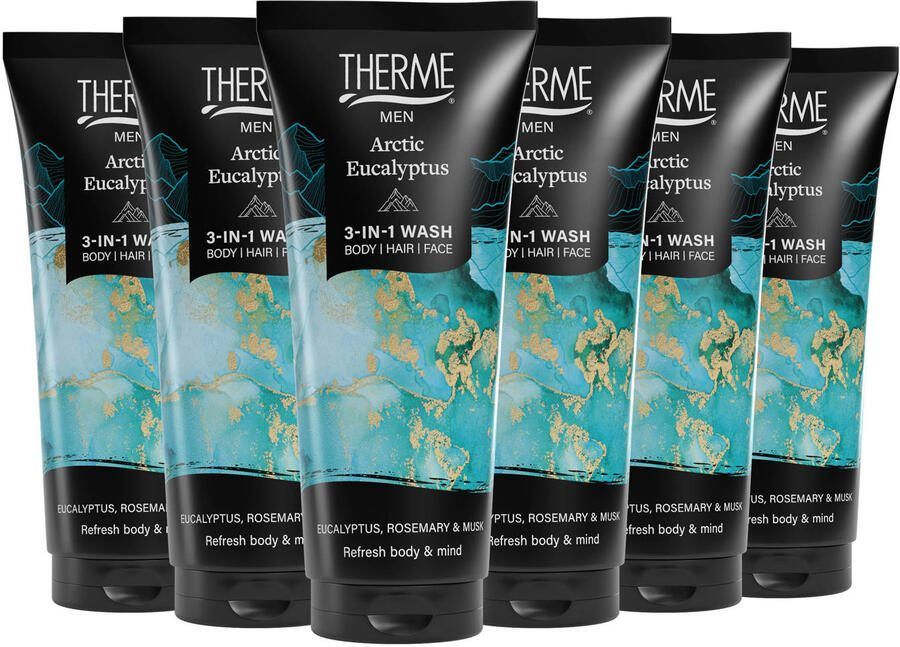 Therme Men Arctic Eucalyptus 3-in-1 Wash 6 x 200 ml
