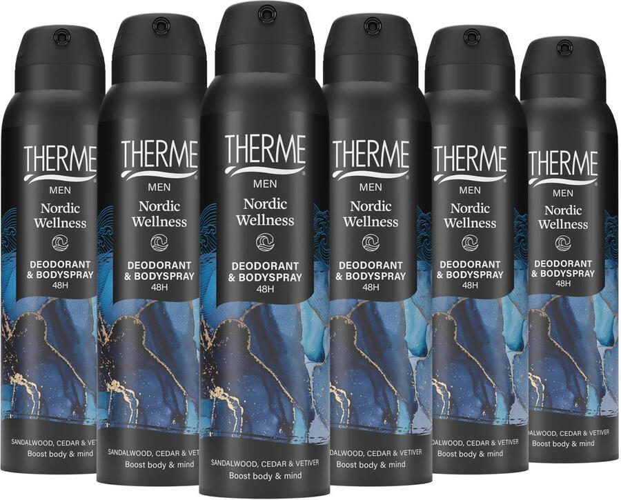 Therme Men Deodorant & Bodyspray 6 x 150 ml