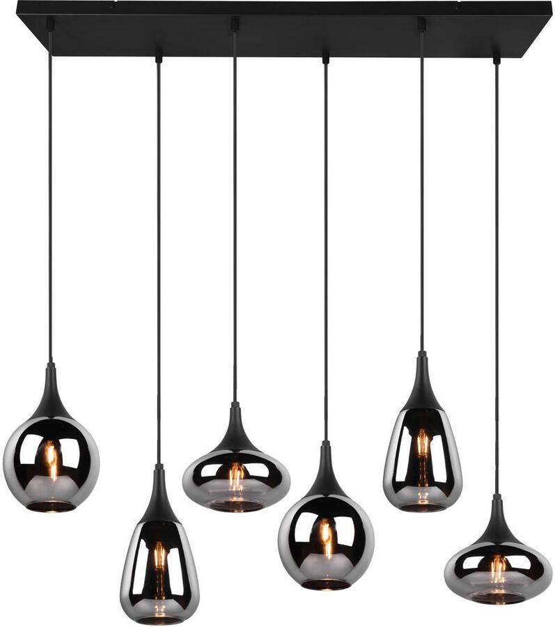 TRIO LUMINA Hanglamp Zwart mat excl. 6x E14 2 W