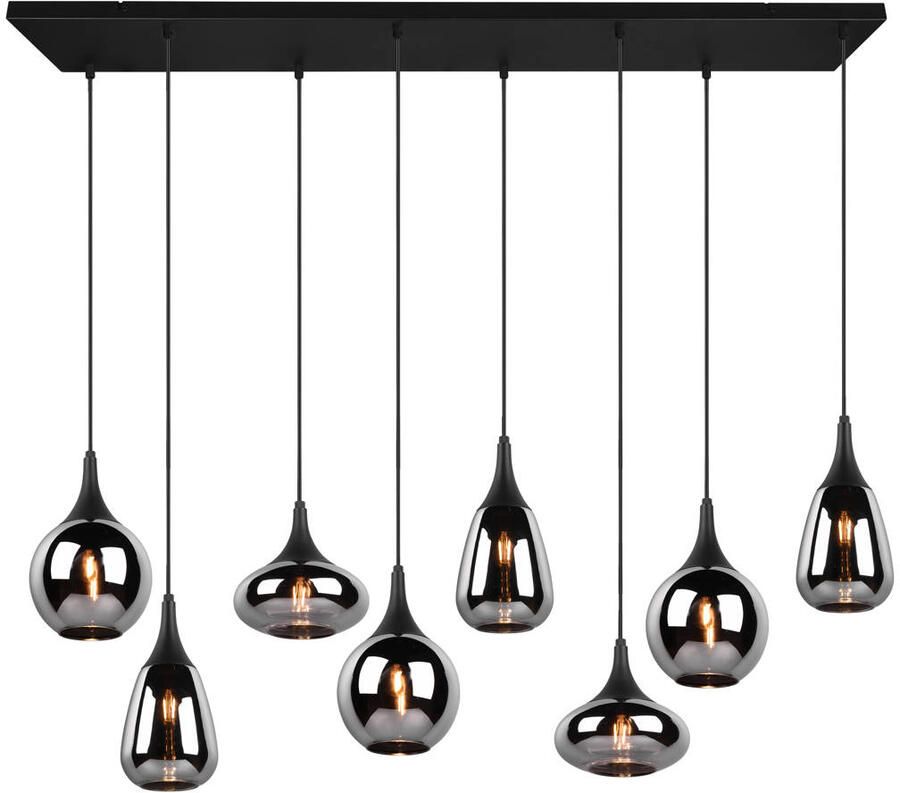 TRIO LUMINA Hanglamp Zwart mat excl. 8x E14 2 W