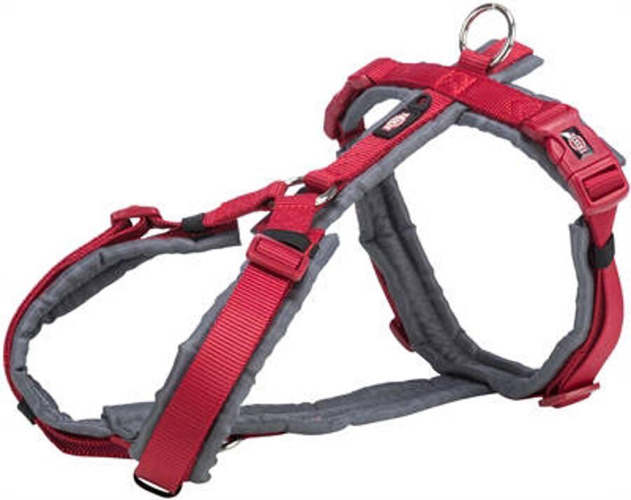 Trixie hondentuig Premium Trekking rood grijs (53-64 x 2 cm)