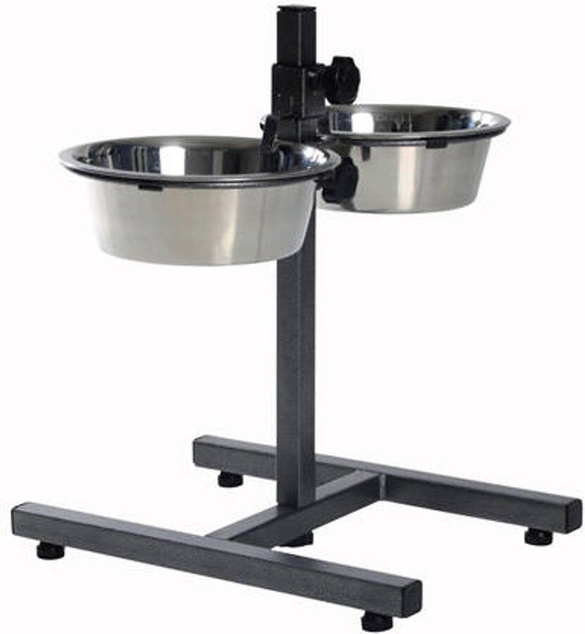 Trixie Voerstandaard 1 8 l 20 cm Hondenstandaard inclusief 2 RVS voer waterbakken