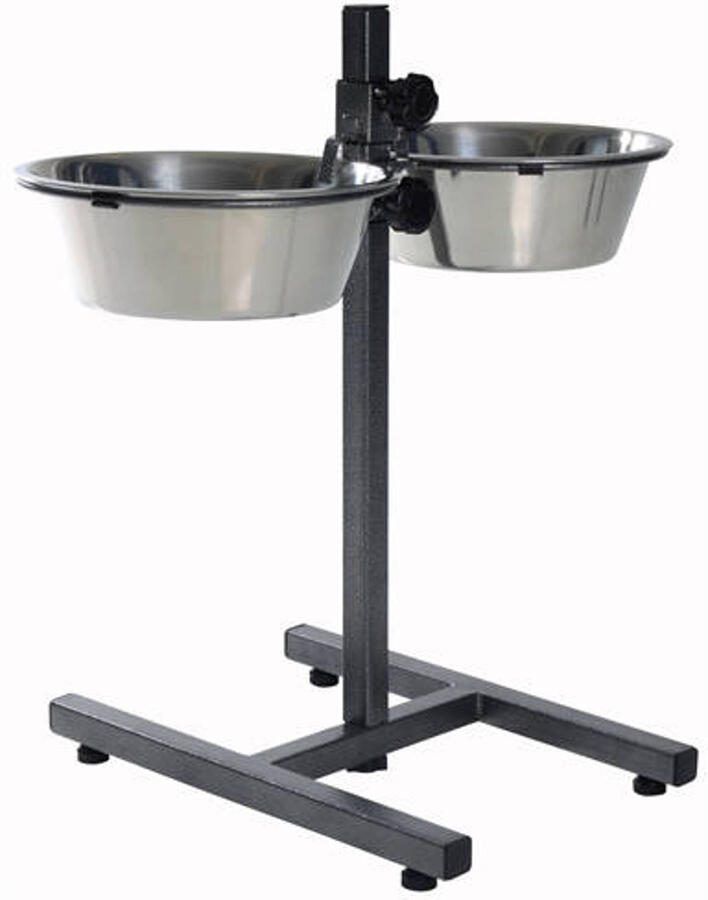 Trixie Voerstandaard 2 8 l 24 cm Hondenstandaard inclusief 2 RVS voer waterbakken