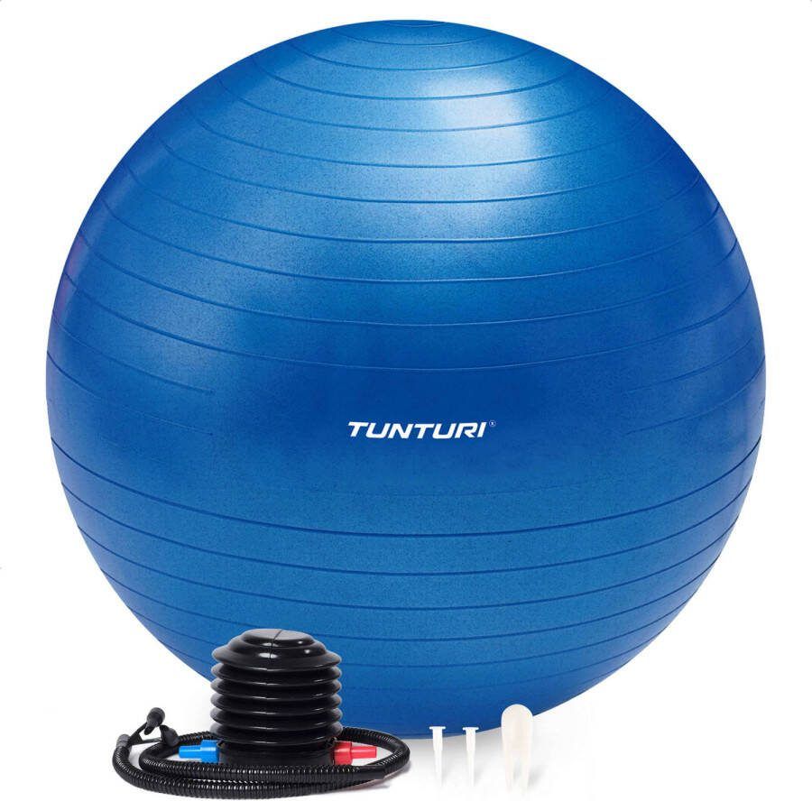 Tunturi Fitnessbal Inclusief pomp Blauw (Diameter: 75 cm Kleur: blauw)