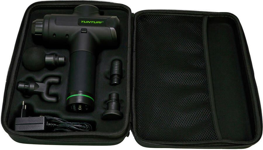 Tunturi MG50 Massage Gun Incl. Opzetstukken en koffer Oplaadbaar massage apparaat Massage pistool zwart - Foto 5