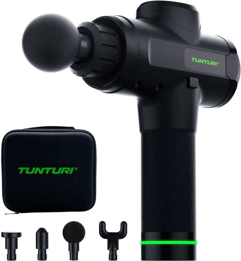 Tunturi MG50 Massage Gun Incl. Opzetstukken en koffer Oplaadbaar massage apparaat Massage pistool zwart - Foto 4