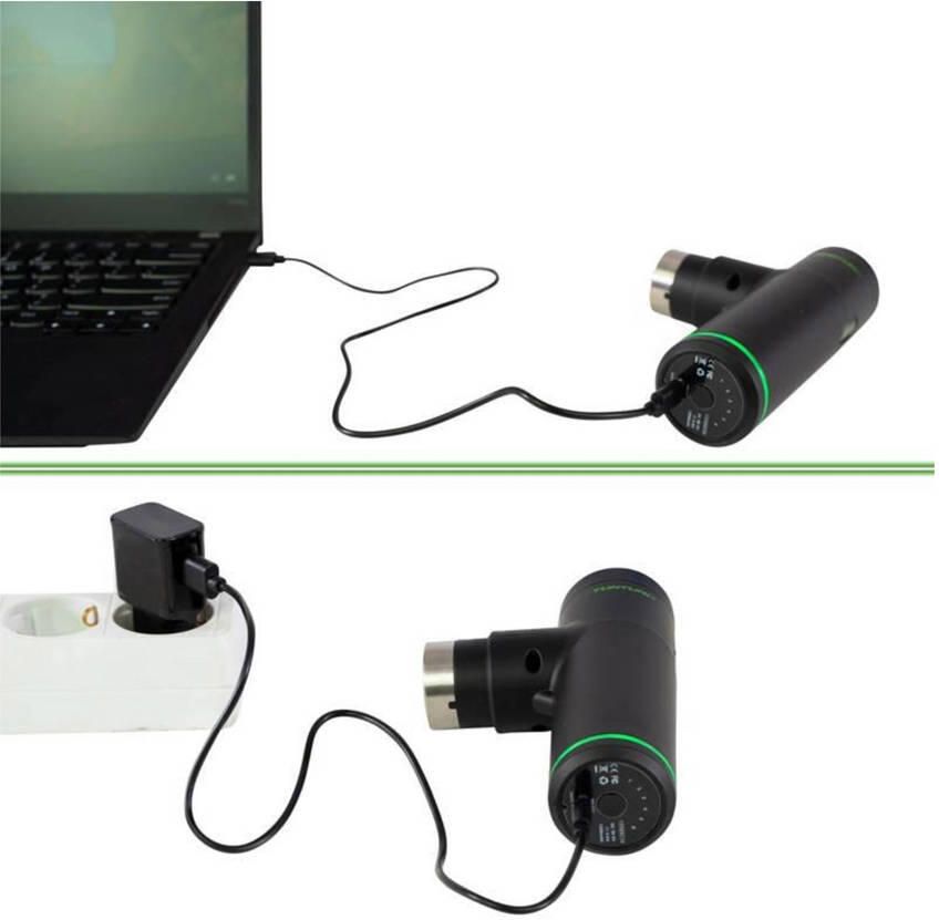 Tunturi MG30 Massage Gun Mini Oplaadbaar massageapparaat Massage pistool Incl. 4 opzetstukken en koffer zwart - Foto 5