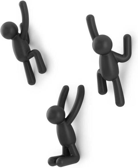 Umbra Buddy Kapstokhaken Set van 3 Zwart
