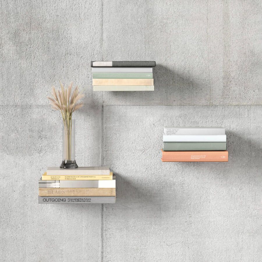 Umbra Conceal 3 Pack Boekensteun set van 3 groot 14x17.8x16.5cm zilver - Foto 7