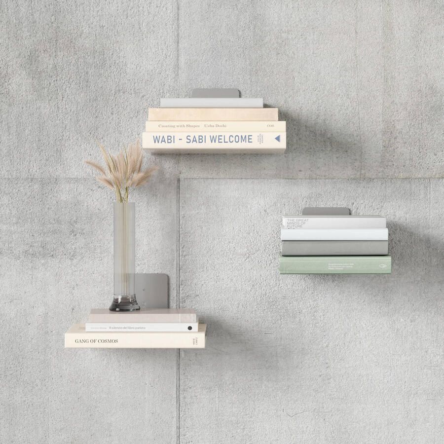 Umbra Conceal 3 Pack Boekensteun set van 3 groot 14x17.8x16.5cm zilver - Foto 5