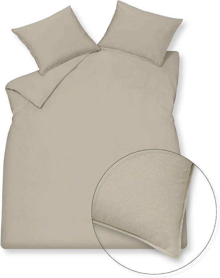 Vandyck Washed Cotton Dekbedovertrek 140 x 200 220 cm Stone