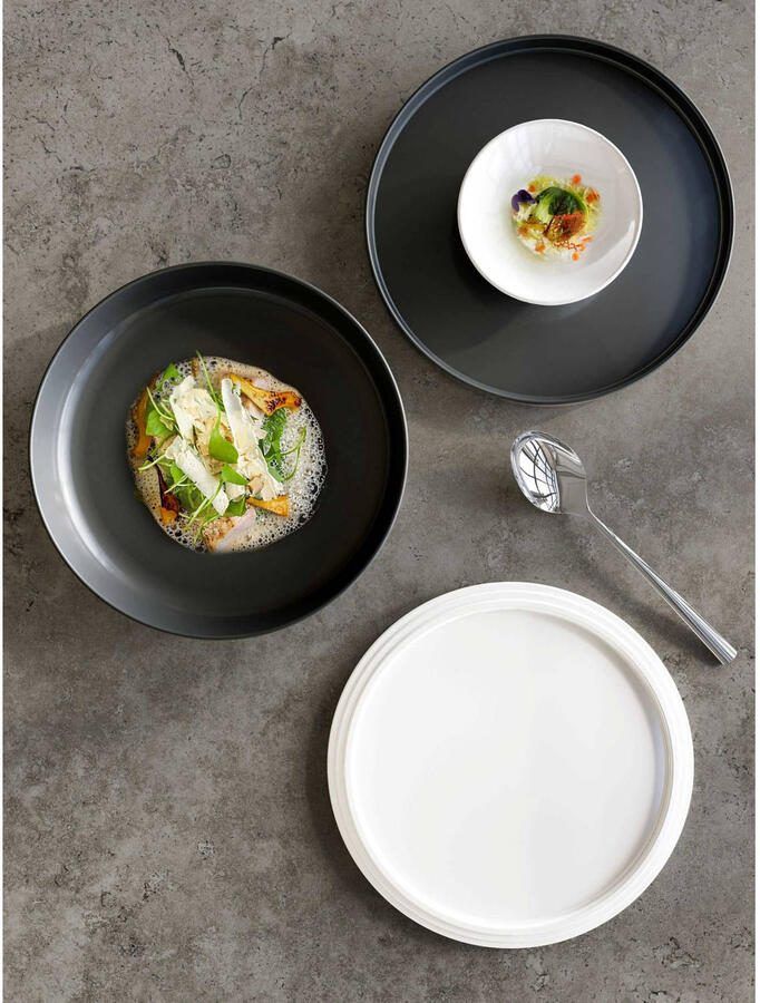 Villeroy & Boch Serviesset La Boule Zwart | Wit 7-delig | 2 personen 2x bol 2x schaal 2x universeel bord 1x serveerschaal - Foto 2