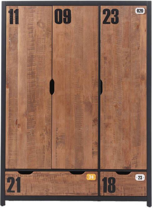 Vipack Baby Nora Deandre Draaideurkast Kast Alex Cijfers Jongen Bruin 147.5 x 55 x 200cm - Foto 7