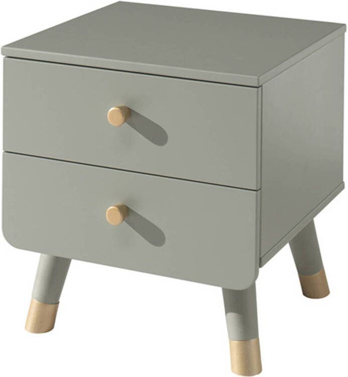 Vipack -Nachtkastje-Billy-met-2-lades-hout-olijfgroen - Foto 2