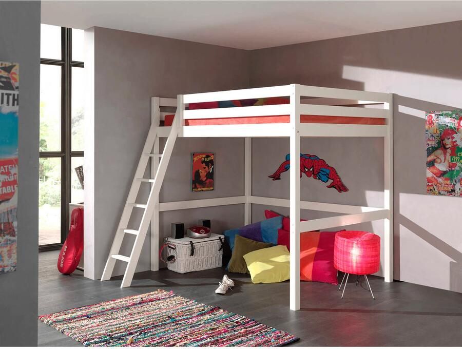 Vipack Hoogslaper Pino incl. lattenbodem valbeveiliging en schuine ladder - Foto 4