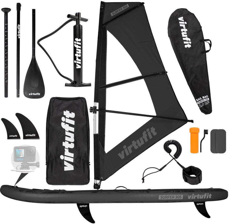 Virtufit supboard Surfer 305 zwart