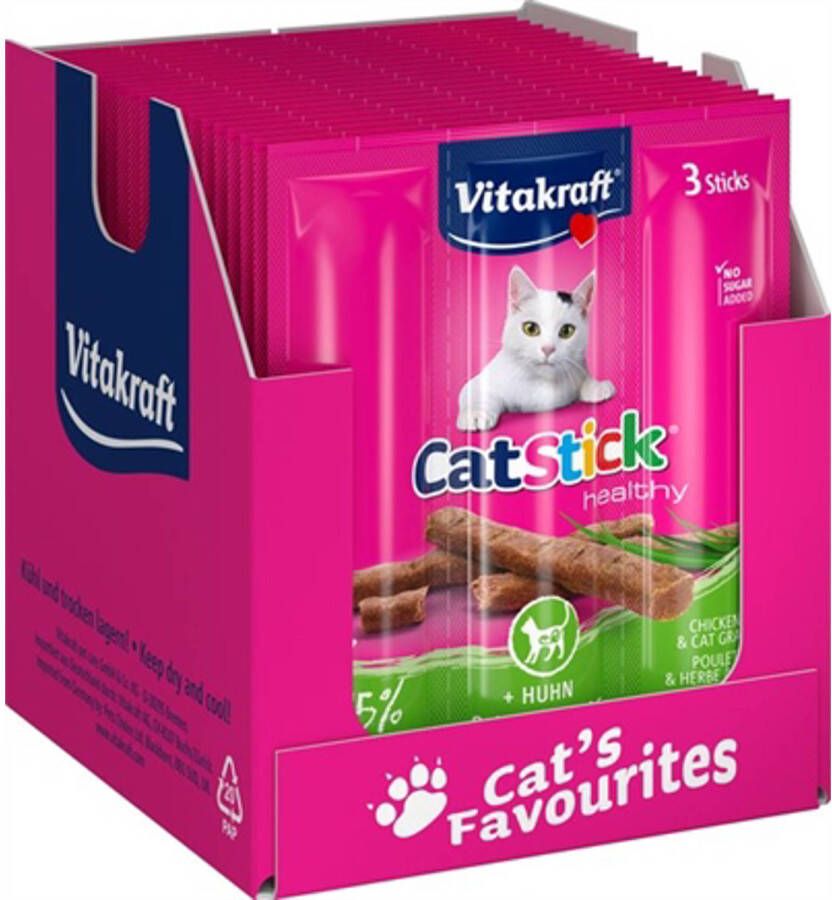 Vitakraft Cat-Stick Mini Kip Kattengras 20X18 gr