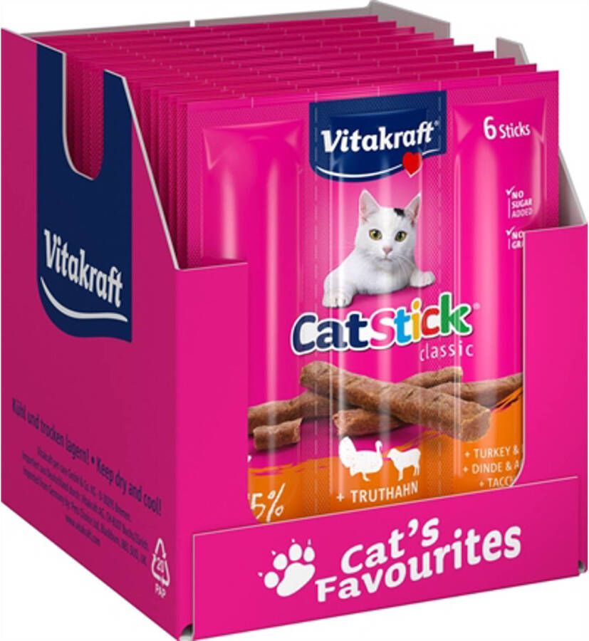 Vitakraft Cat-Stick Mini Kalkoen Met Lam 20X18 gr