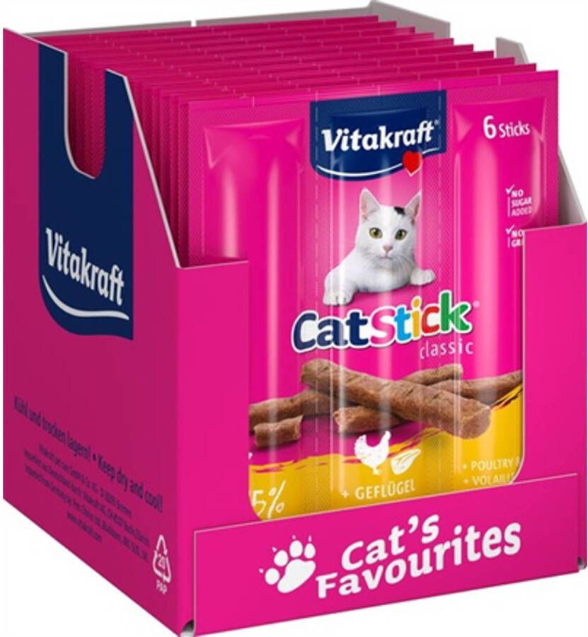 Vitakraft Cat-Stick Mini Gevogelte Met Lever 20X18 gr