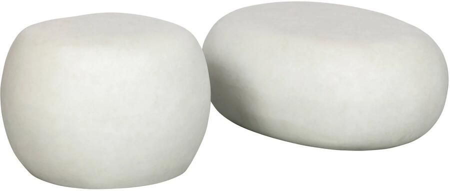 Vtwonen | Pebble Bijzettafel Betonlook Wit 31x65x49 | Woonkamertafels | Bijzettafel - Foto 3