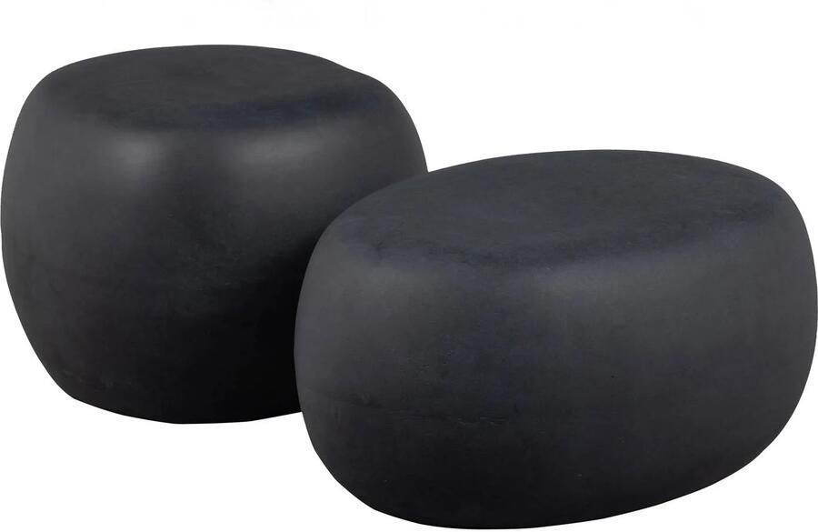 Vtwonen Bijzettafel Pebble Betonlook 65 x 49cm Zwart Organisch - Foto 4