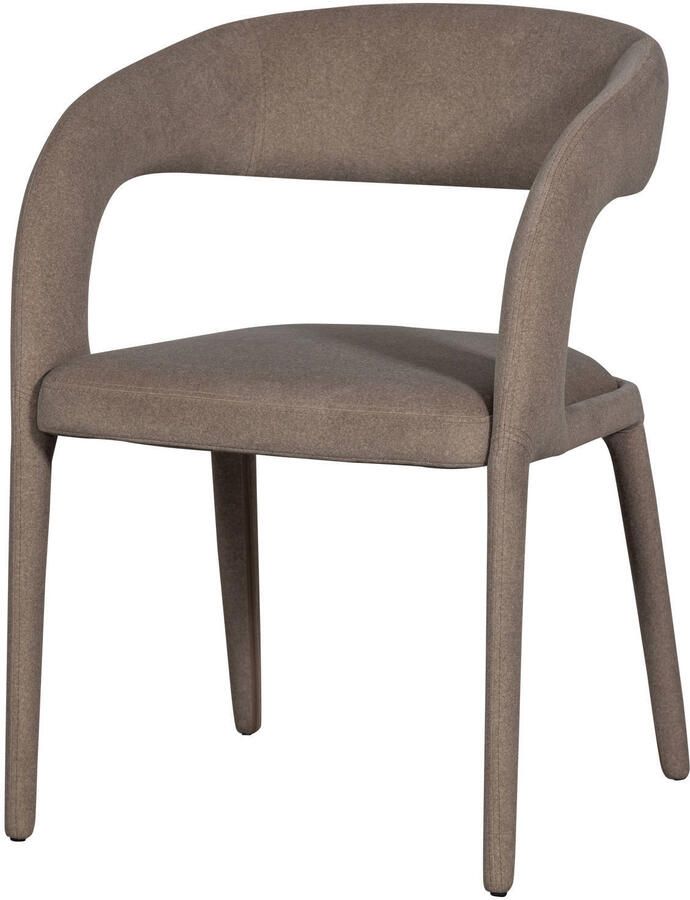 Vtwonen | Arms eetkamerstoel vilt bruin | Eetkamerstoelen | Armstoel - Foto 1