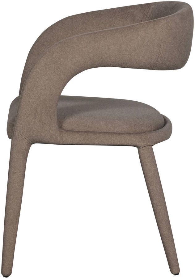 Vtwonen | Arms eetkamerstoel vilt bruin | Eetkamerstoelen | Armstoel - Foto 4