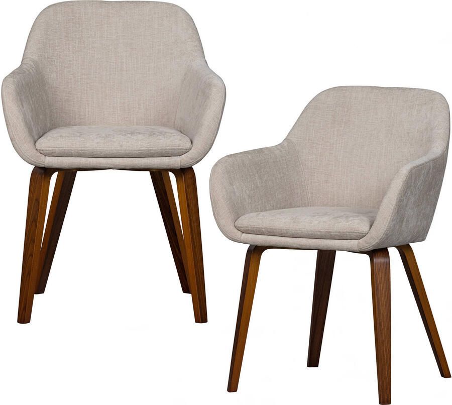 Vtwonen Base Eetkamerstoelen Polyester Zand Set van 2 - Foto 2