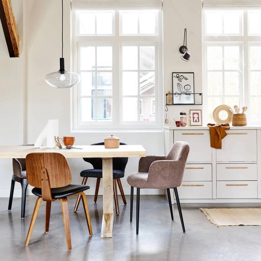 Vtwonen Classic Eetkamerstoel Zwart walnoot 81x48x50 - Foto 2