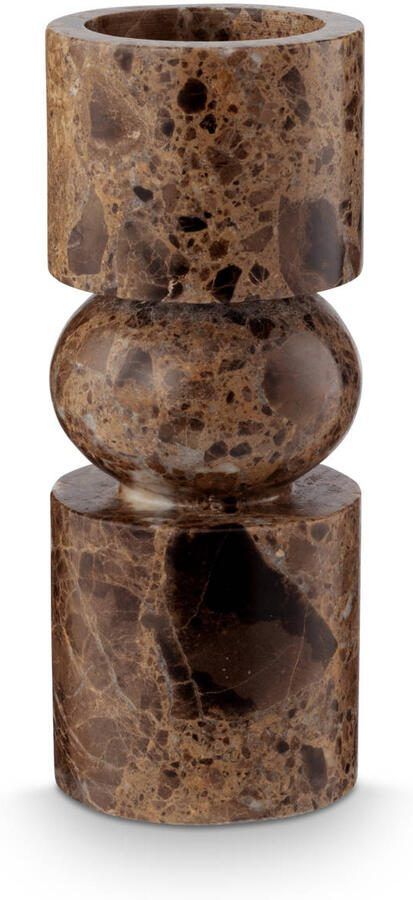 Vtwonen kandelaar marble bruin (8x20 cm)