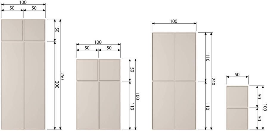 WOOOD Highboard Daily hoge commode Kast met push-to-open functie hoogte 110 cm breedte 50 cm - Foto 11