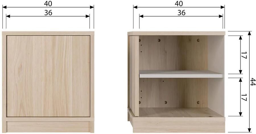 Vtwonen | Modulair Onderkast 40cm Eiken Naturel Mat | Woonkamer meubels | BergkastKast - Foto 5