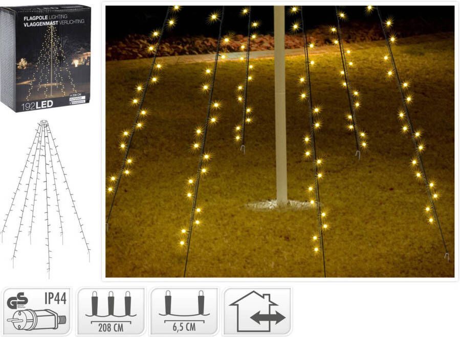 Ambiance Kerstverlichting Voor Vlaggenmast Met 192 Led's 208 Cm