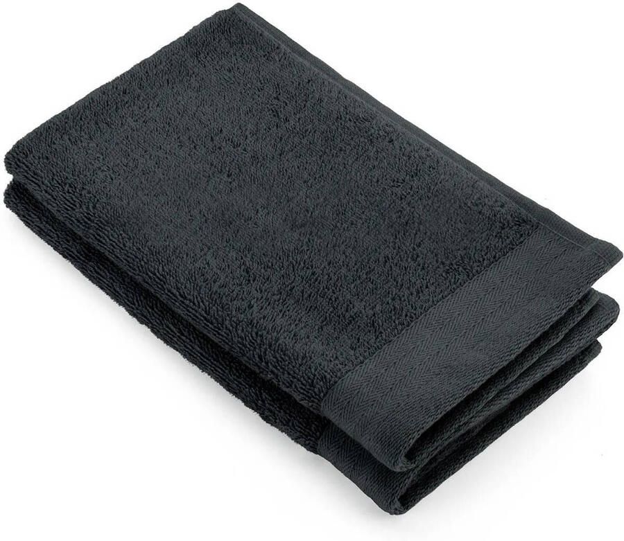 Walra gastendoek soft cotton antraciet 30x50 cm set van 2