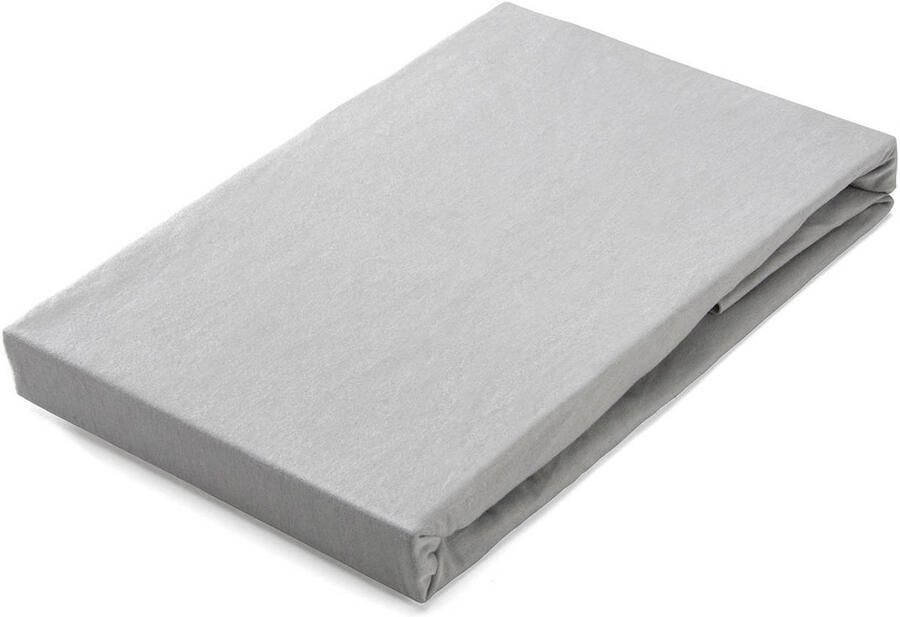 Walra jersey stretch hoeslaken 100% gebreide jersey katoen Lits-jumeaux (180x200 210 cm) Grijs - Foto 3
