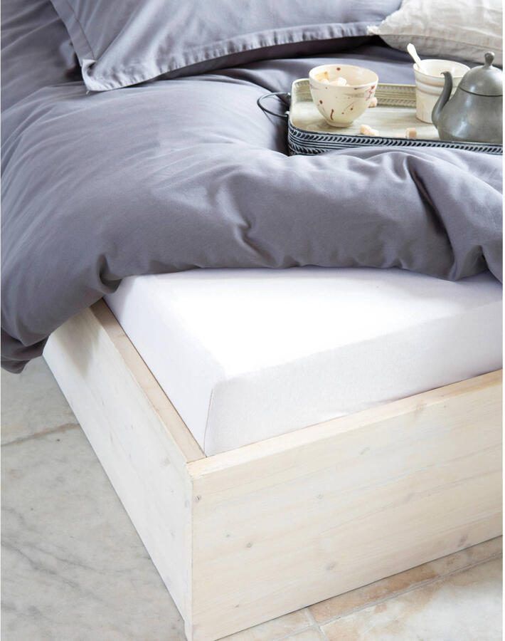 Walra Hoeslaken Jersey Stretch 160x200 210 100% Katoen Wit - Foto 2