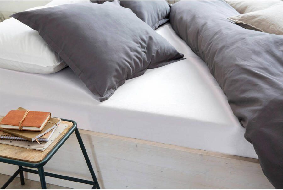 Walra Hoeslaken Jersey Stretch 160x200 210 100% Katoen Wit - Foto 3