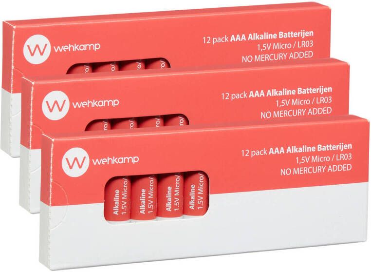 Wehkamp Home alkaline batterijen 1 5v LR03 AAA 12 pack (3 pack)