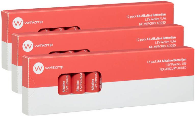 Wehkamp Home alkaline batterijen 1 5v Penlite LR6 AA 12 pack (3 pack)