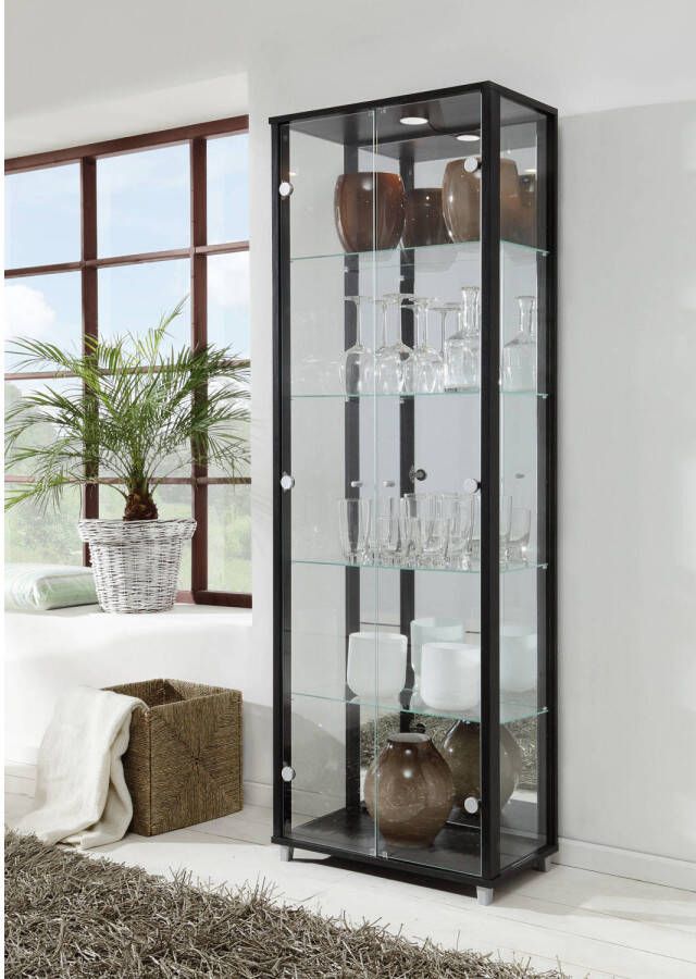 Fif möbel Vitrinekast OPTIMA Standvitrine vitrinekast glazen vitrine verzamelvitrine LED
